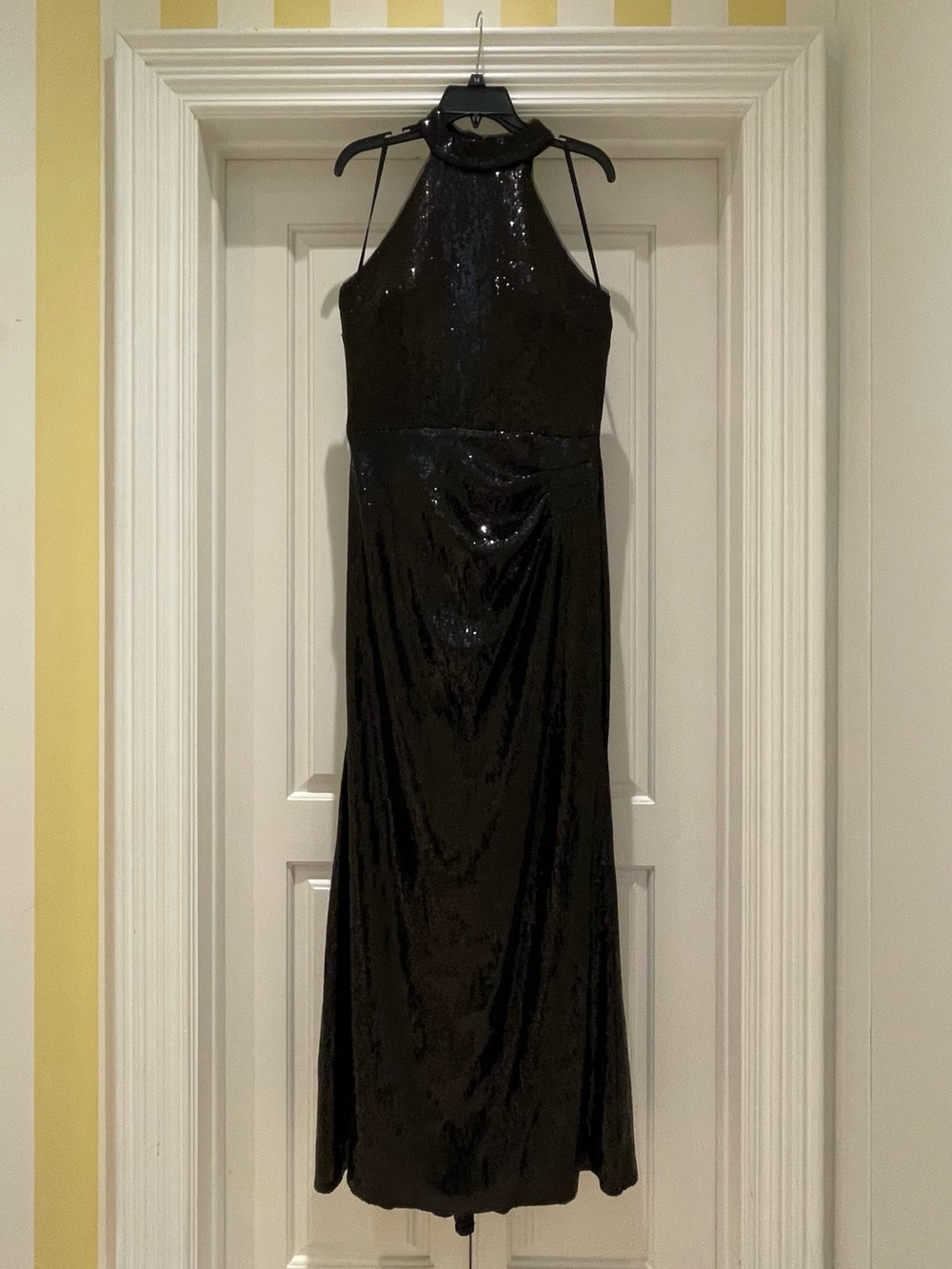Sequin Halter Gown with Fishtail Hem BNWT